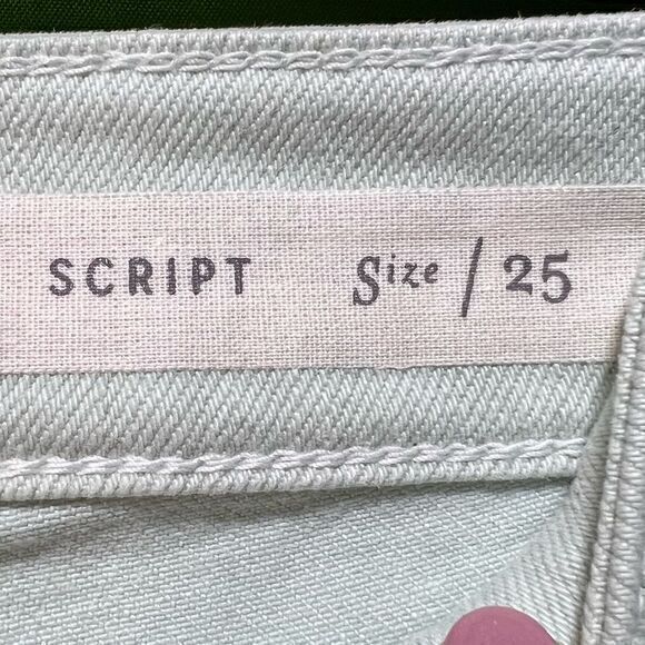 Anthropologie Pilcro Script High Rise Crop Raw Frayed Hem Jeans Size 25 - Picture 7 of 11